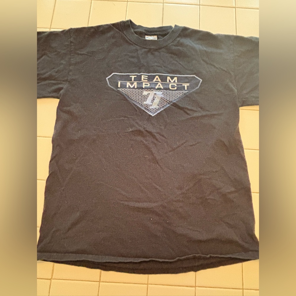 Team Impact Black Graphic Tee sport travel casual athletic outdoor size medium